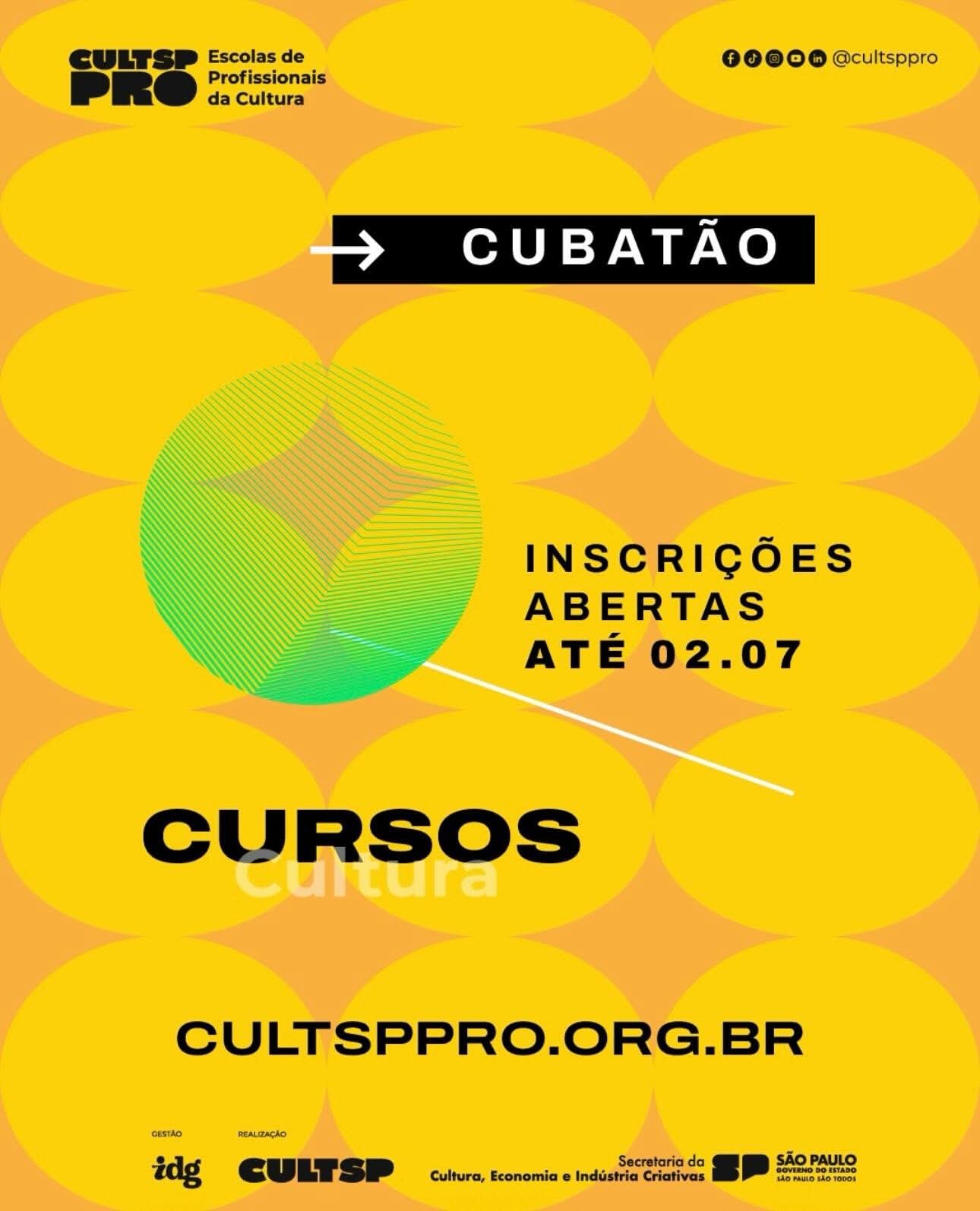 Imagem de divulgação do evento CULTSP PRO - Inscrições